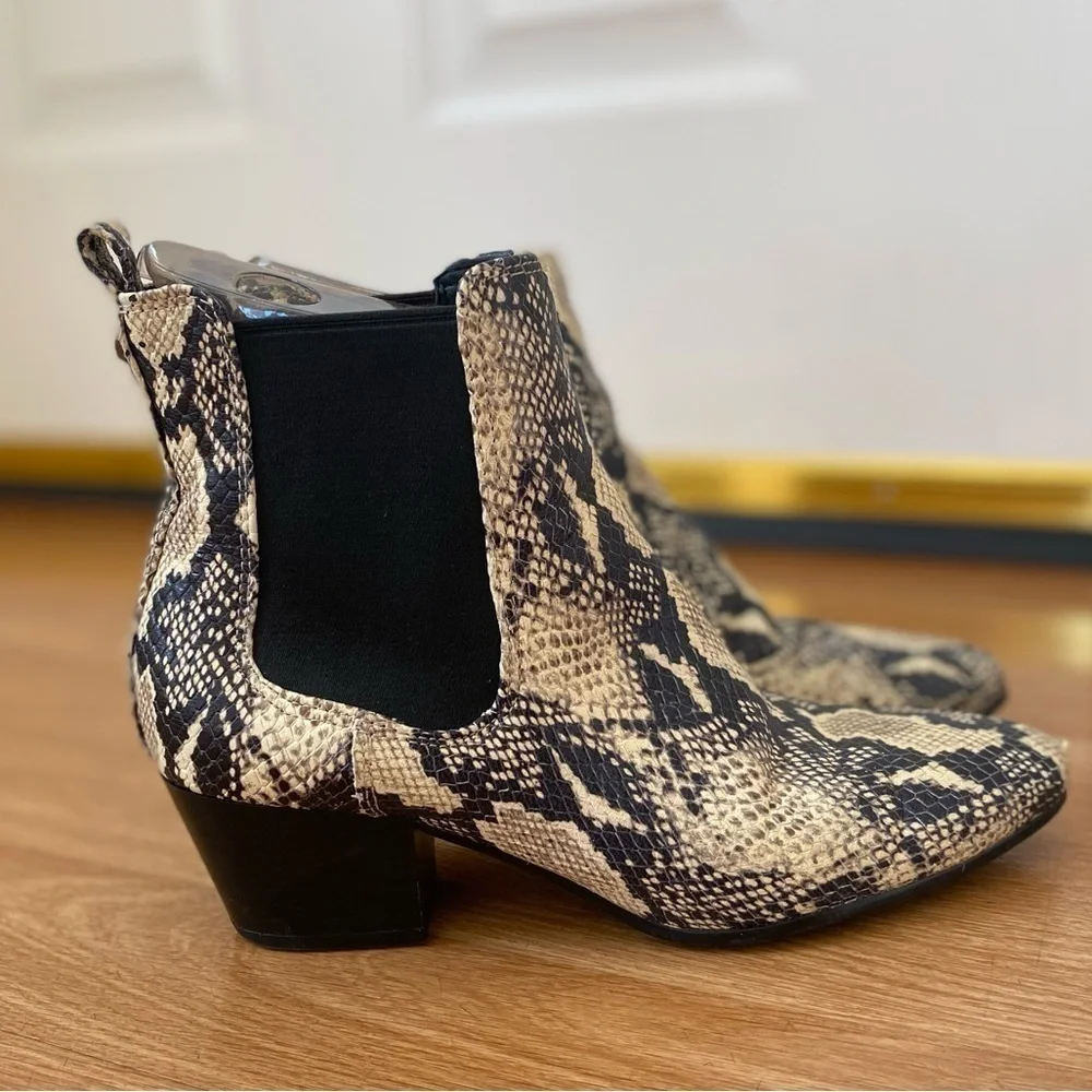 Sam Edelman Reesa Python Snakeskin Cowboy Western Ankle Boots Women’s Size 8